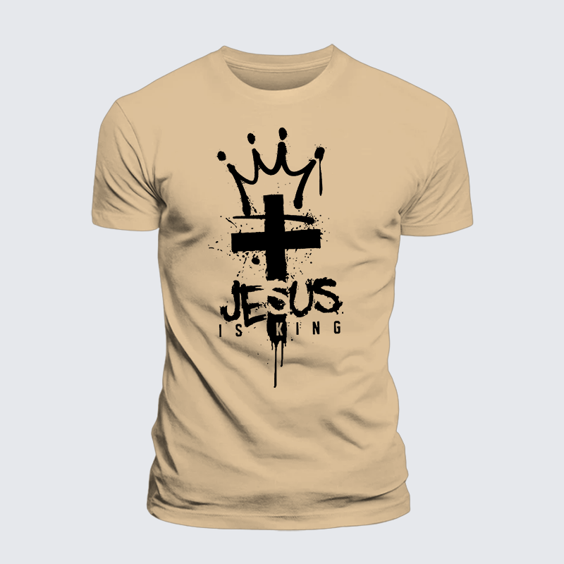 Jesus Is King Jesus God Christian Premium Mercerized Cotton Tee
