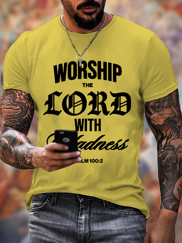 Worship The Lord Jesus God Christian Cotton T-Shirt