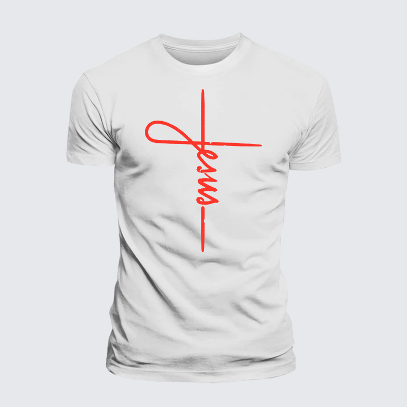Jesus Cross Jesus God Christian Premium Mercerized Cotton Tee
