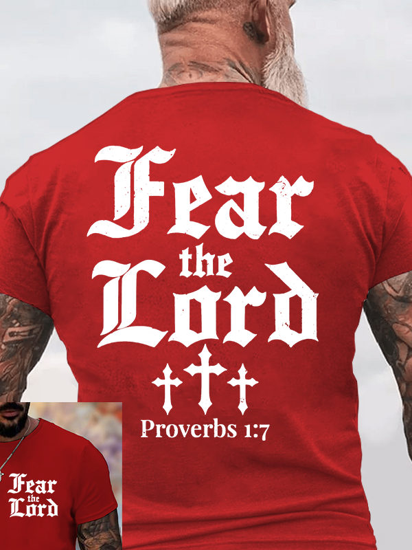 Fear The Lord Jesus God Christian Cotton T-Shirt