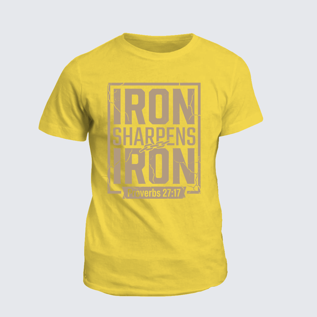 Iron Sharpens Iron - Proverbs 27:17 Jesus God Christian Cotton T-Shirt