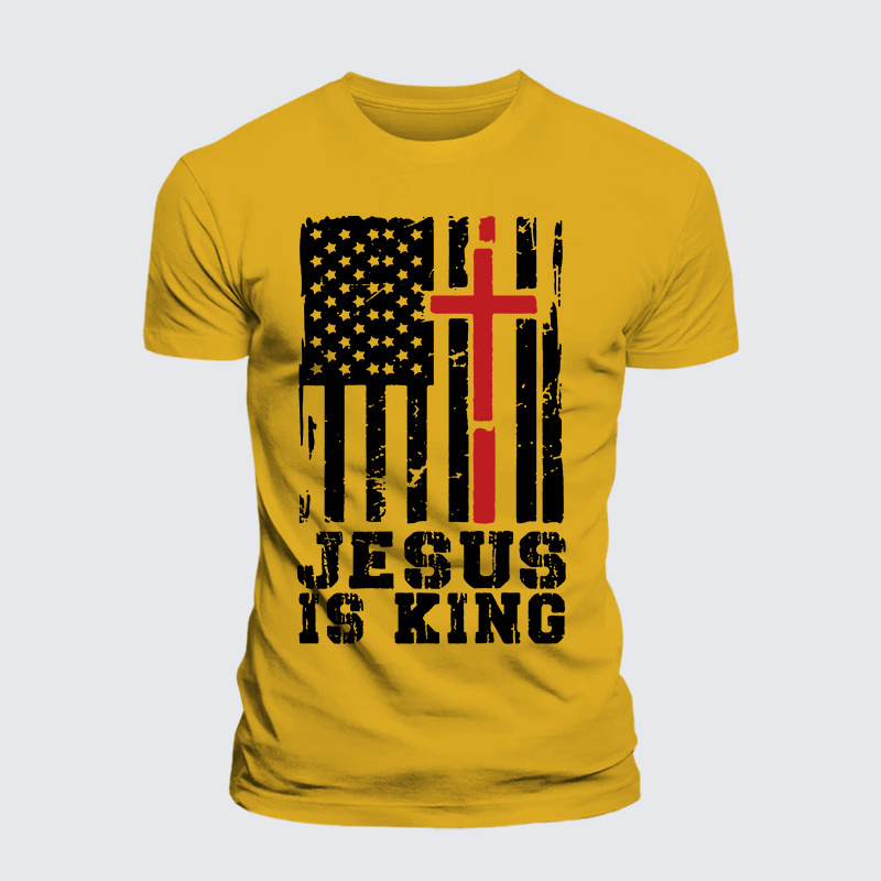 Jesus Is King Jesus God Christian Premium Mercerized Cotton Tee