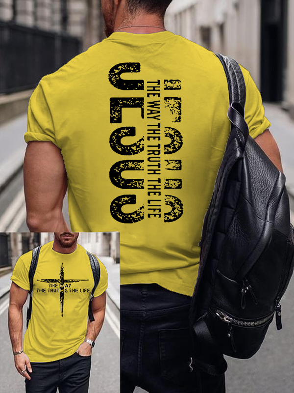 Faith Cross The Way The Truth The Life Jesus God Christian Cotton T-Shirt