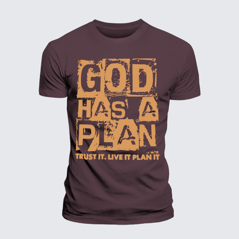God Has A Plan Jesus God Christian Premium Mercerized Cotton Tee