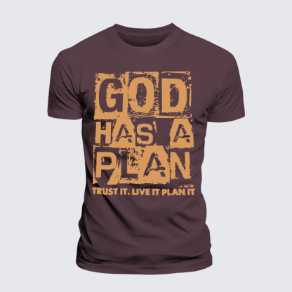 God Has A Plan Jesus God Christian Premium Mercerized Cotton Tee