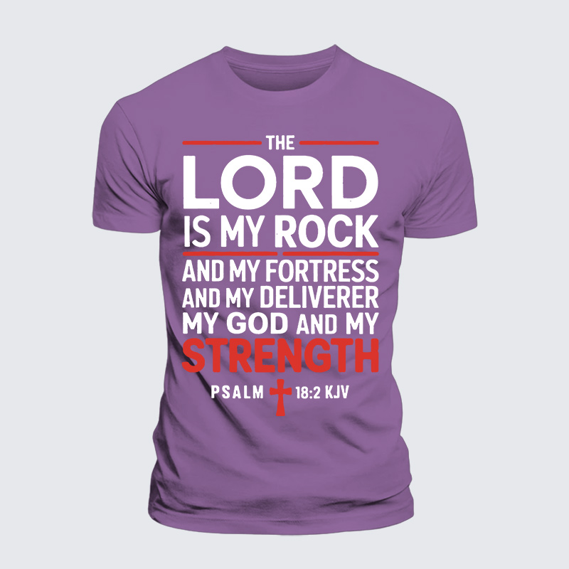 Lord Is My Rock Jesus God Christian Premium Mercerized Cotton Tee
