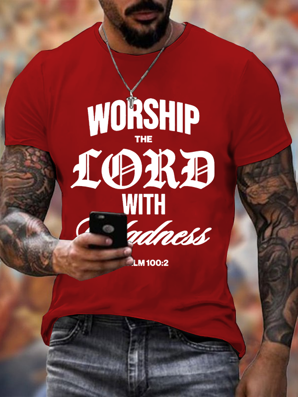 Worship The Lord Jesus God Christian Cotton T-Shirt