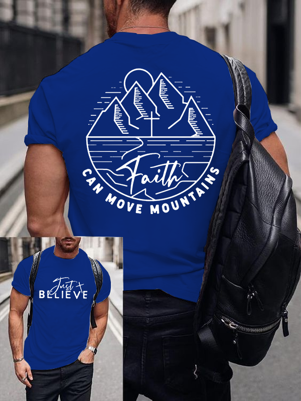 Can Move Mountains Jesus God Christian Cotton T-Shirt