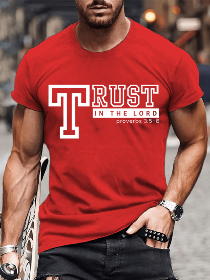 Trust In The Lord Jesus God Christian Cotton T-Shirt