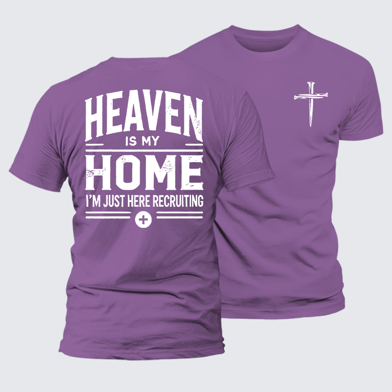 Heaven Is My Home Jesus God Christian Premium Mercerized Cotton Tee