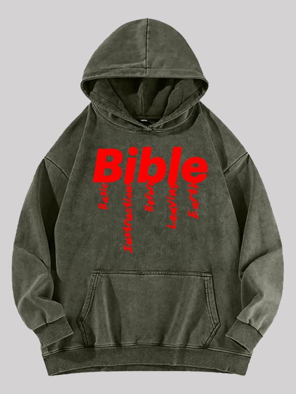Bible Jesus God Christian Washed Hoodie