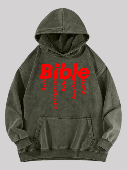 Bible Jesus God Christian Washed Hoodie