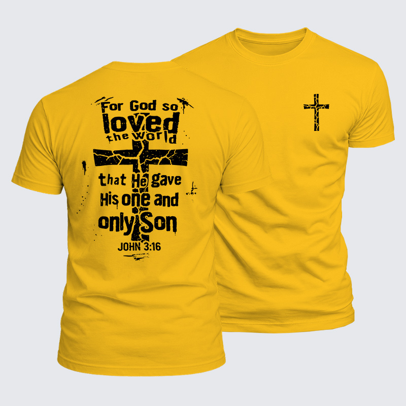For God So Loved The World Jesus God Christian  – Luxe Mercerized Interlock Cotton Tee