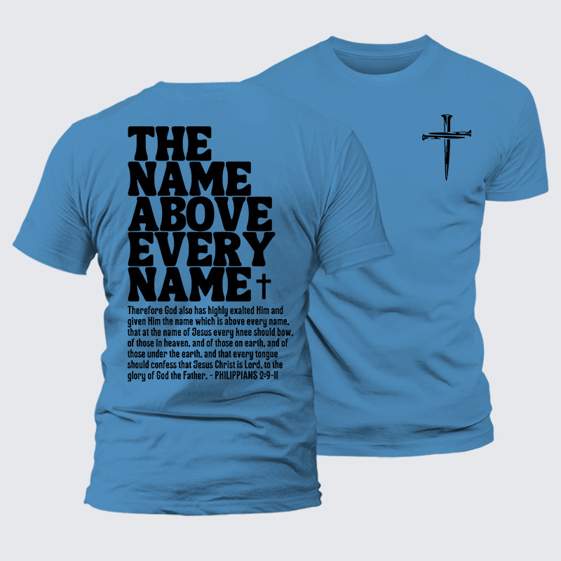 The Name Above Every Name Jesus God Christian Premium Mercerized Cotton Tee