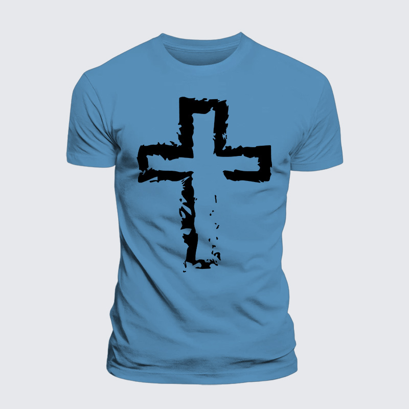 Cross Religious Jesus God Christian Premium Mercerized Cotton Tee