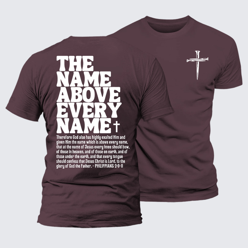 The Name Above Every Name Jesus God Christian Premium Mercerized Cotton Tee