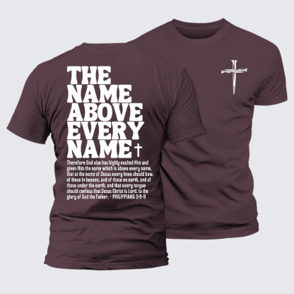 The Name Above Every Name Jesus God Christian Premium Mercerized Cotton Tee