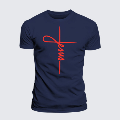 Jesus Cross Jesus God Christian Premium Mercerized Cotton Tee
