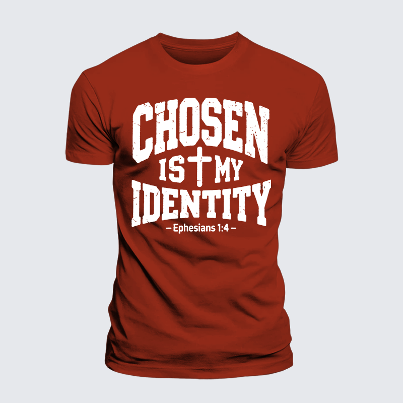 Chosen Is My ldentity Jesus God Christian Premium Mercerized Cotton Tee