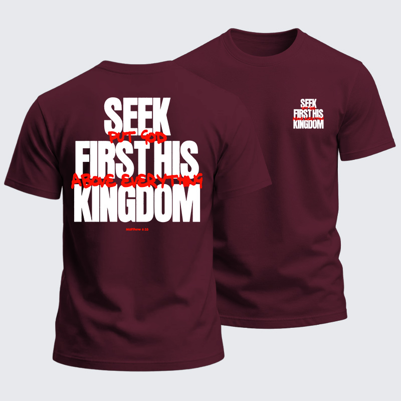 Heavyweight Cotton Tee - Seek First His Kingdom