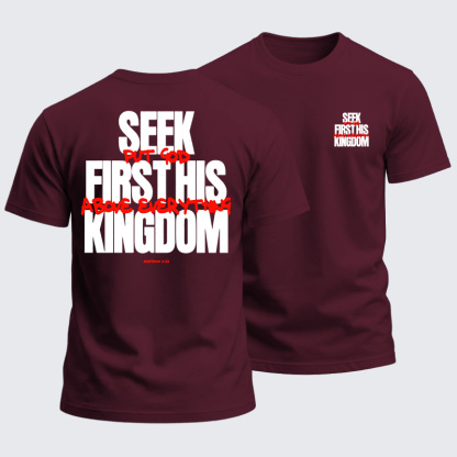 Heavyweight Cotton Tee - Seek First His Kingdom