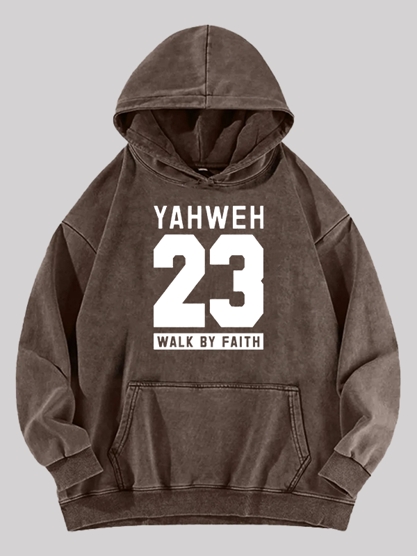 Walk By Faith Jesus God Christian Washed Hoodie