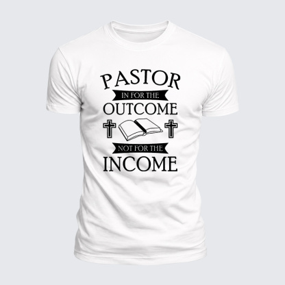 Pastor In It For The Outcome Jesus God Christian  – Luxe Mercerized Interlock Cotton Tee