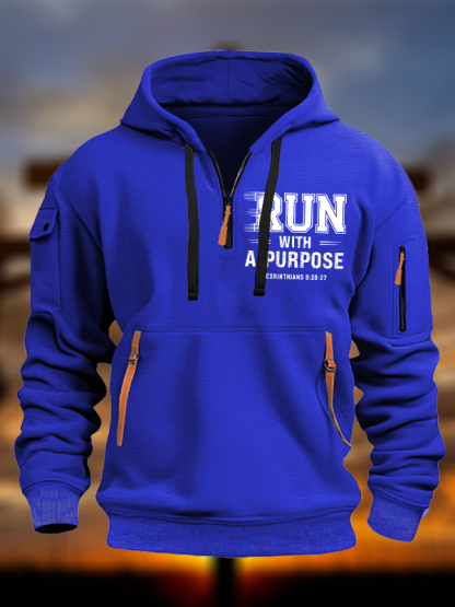Run With Purpose Jesus God Christian Zipper Hoodies
