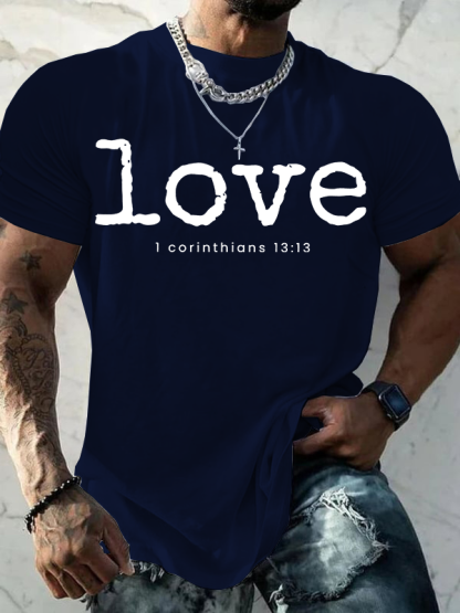 Love 1 Corinthians 13:13 Jesus God Christian Cotton T-Shirt