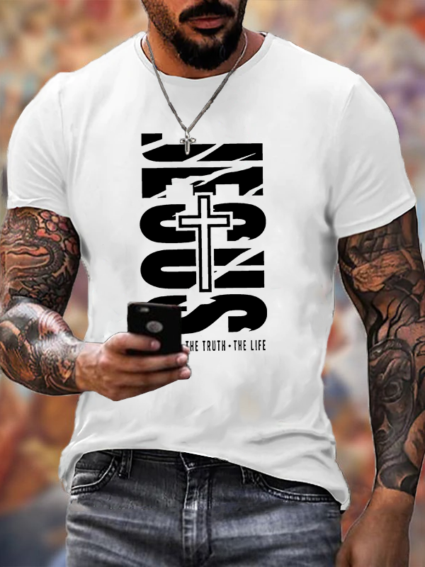 Jesus The Way The Truth The Life Jesus God Christian Cotton T-Shirt