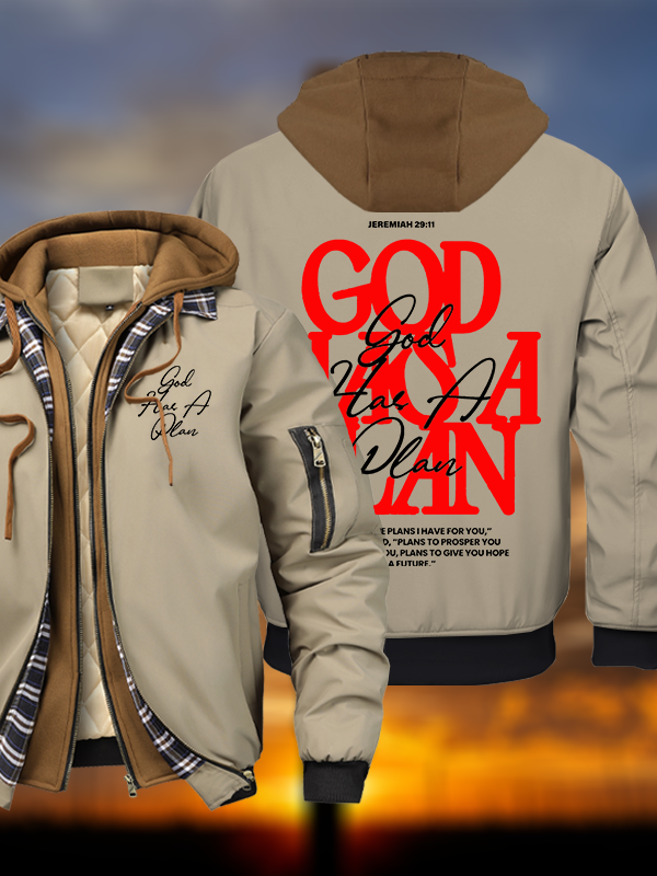 God Has A Plan Warm Hooded Bomber Jacket