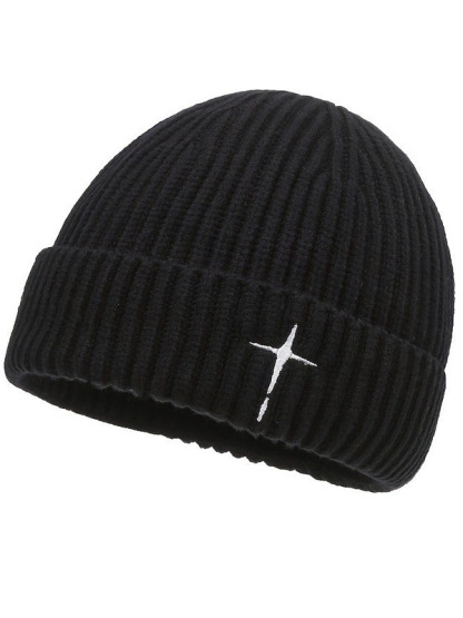 Embroidery Cross Warm Beanie Cold hat