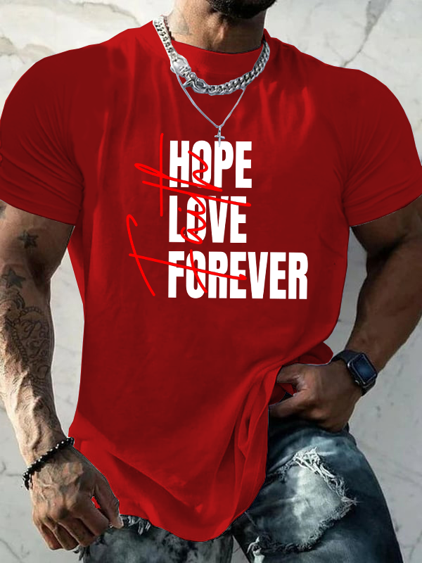 Faith Hope Love Forever Jesus God Christian Cotton T-Shirt