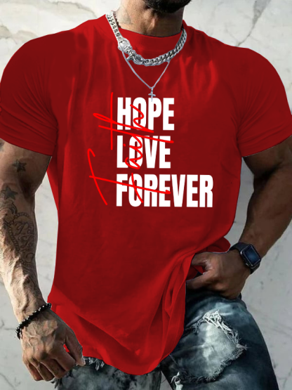 Faith Hope Love Forever Jesus God Christian Cotton T-Shirt