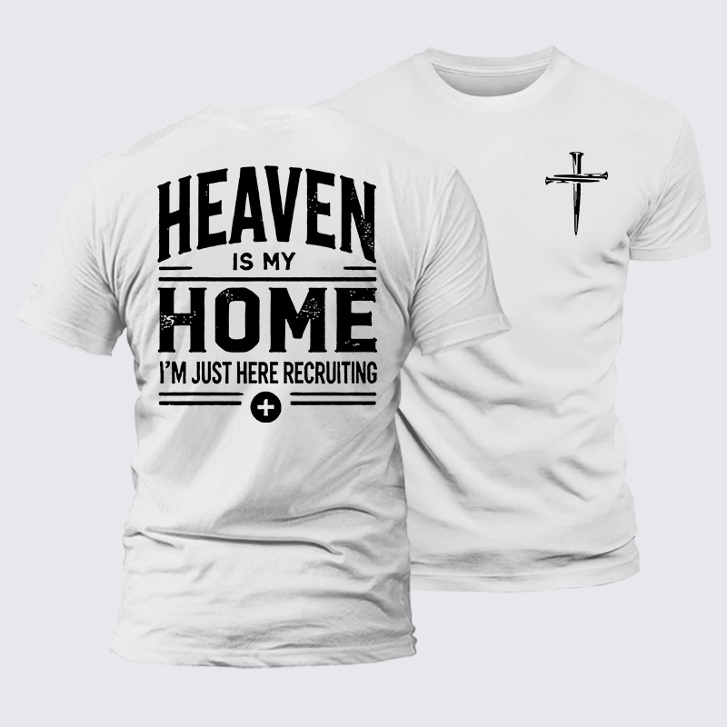 Heaven Is My Home Jesus God Christian Premium Mercerized Cotton Tee