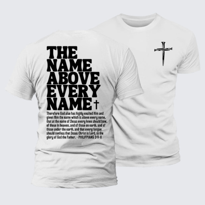 The Name Above Every Name Jesus God Christian Premium Mercerized Cotton Tee