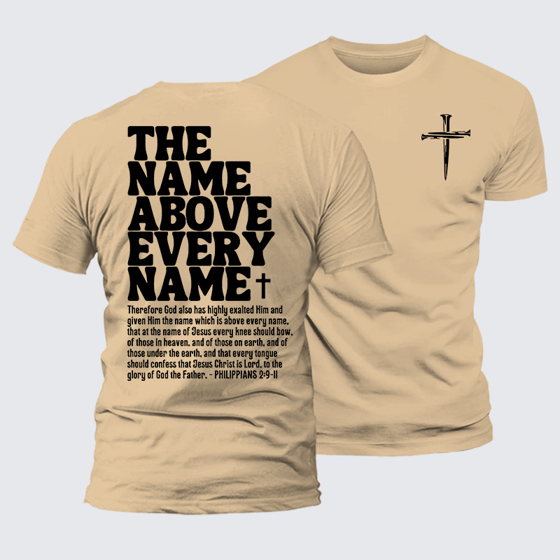 The Name Above Every Name Jesus God Christian Premium Mercerized Cotton Tee
