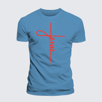 Jesus Cross Jesus God Christian Premium Mercerized Cotton Tee