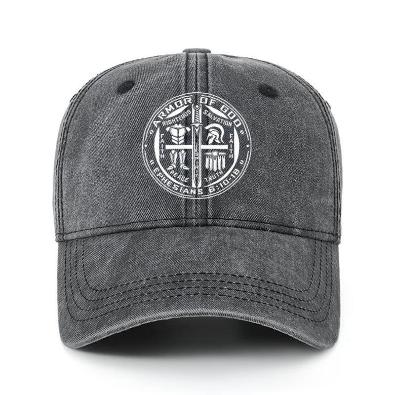 Heritage Washed Cap - Armor of God – Ephesians 6:10–18 Christian Warrior