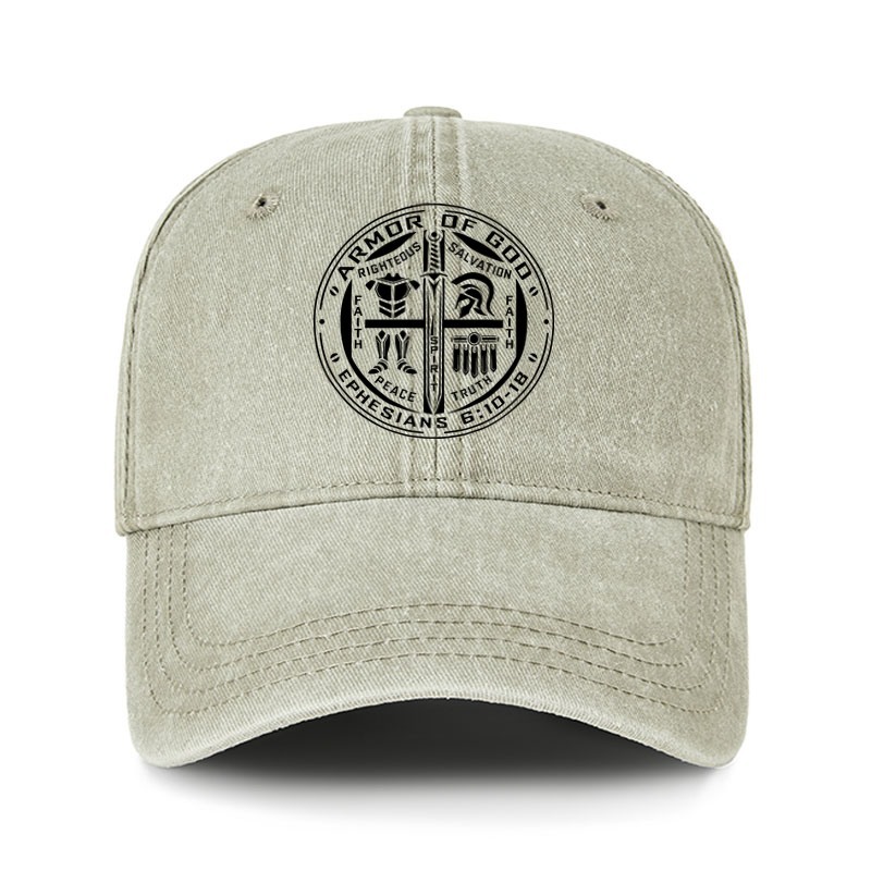 Heritage Washed Cap - Armor of God – Ephesians 6:10–18 Christian Warrior