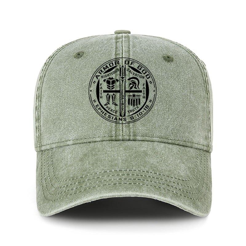 Heritage Washed Cap - Armor of God – Ephesians 6:10–18 Christian Warrior