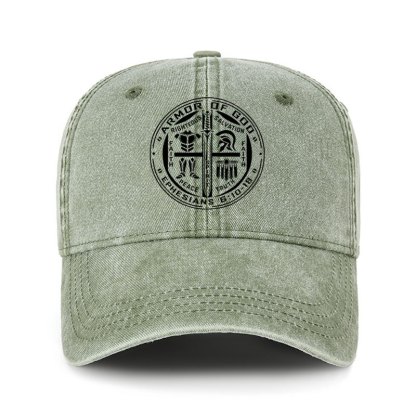 Heritage Washed Cap - Armor of God – Ephesians 6:10–18 Christian Warrior