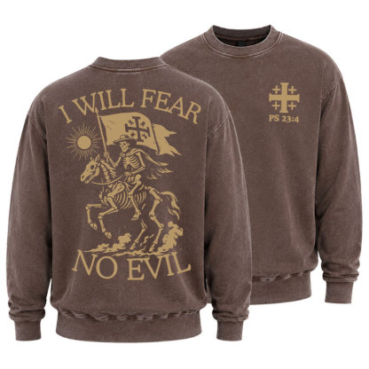 Washed Sweatshirt - I Will Fear - Coffee (front and back)