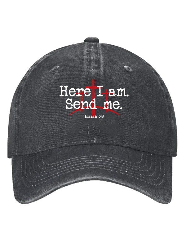 Here I Am Send Me - Bible Verse Isaiah 6:8 Christian Hat