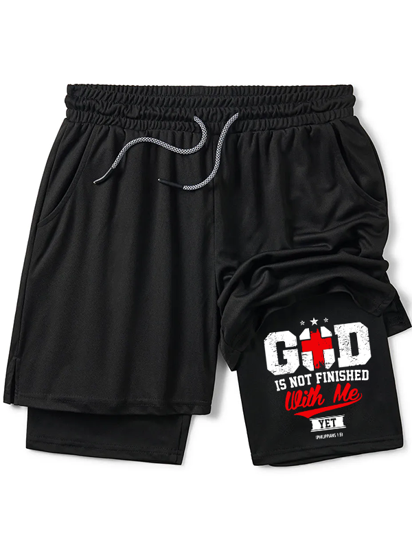 God Is Not Finished With Me Christian Performance Shorts