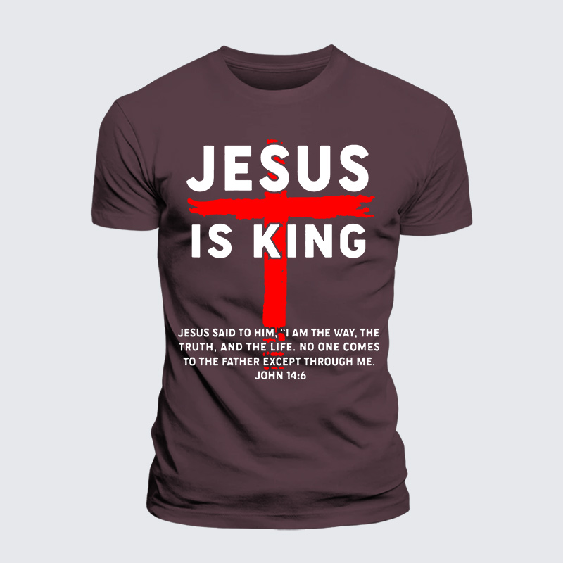 Jesus Is King Jesus God Christian Premium Mercerized Cotton Tee