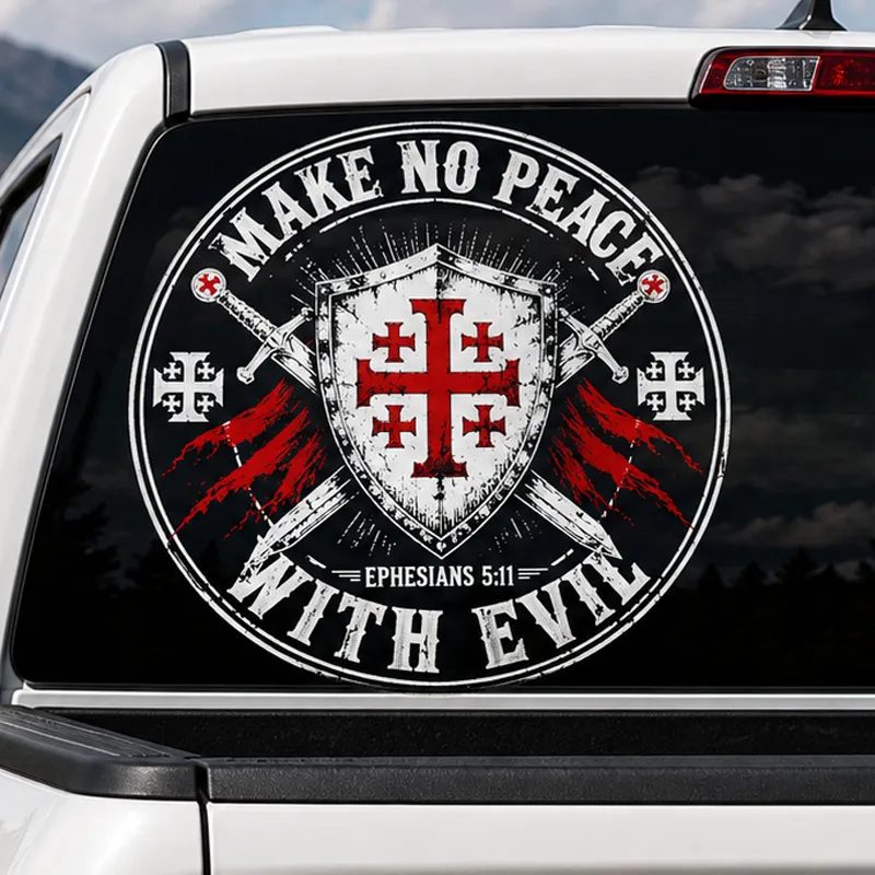 Car & Truck Vinyl Decals-Make No Peace with Evil