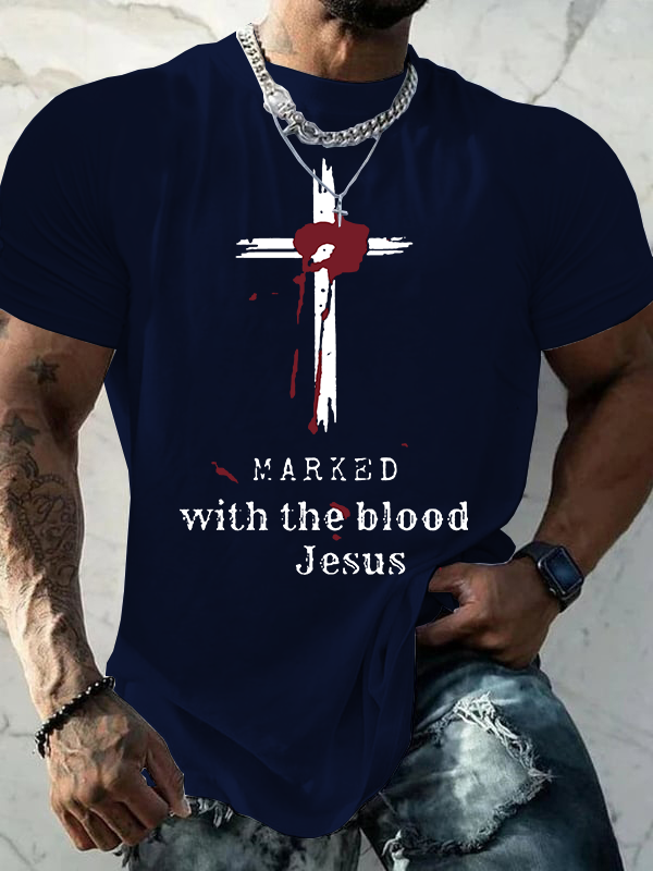 Marked With The Blood Jesus Christian Cotton T-Shirt