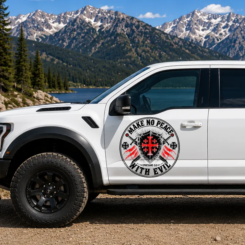 Car & Truck Vinyl Decals-Make No Peace with Evil