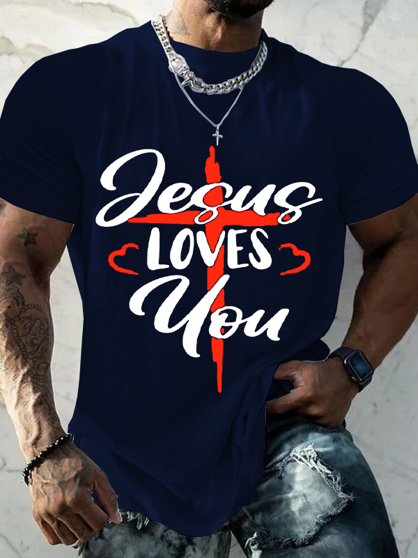 Jesus Loves You Christian Cotton T-Shirt